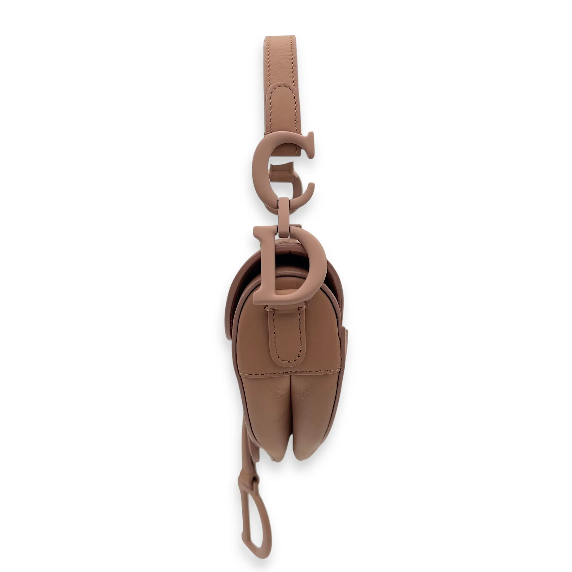 Saddle Mini Beige Top Handle Bag in Ultra Matte, Matte hardware