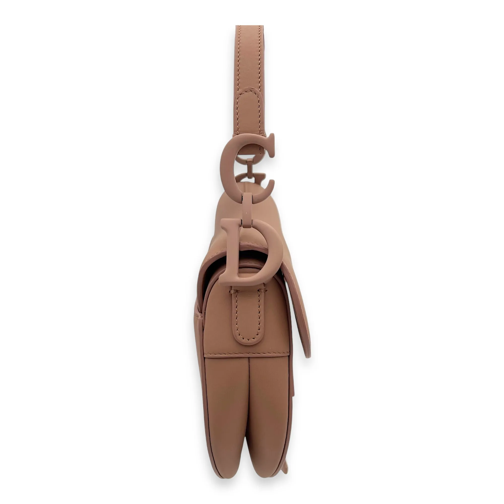 Saddle Mini Beige Top Handle Bag in Ultra Matte, Matte hardware