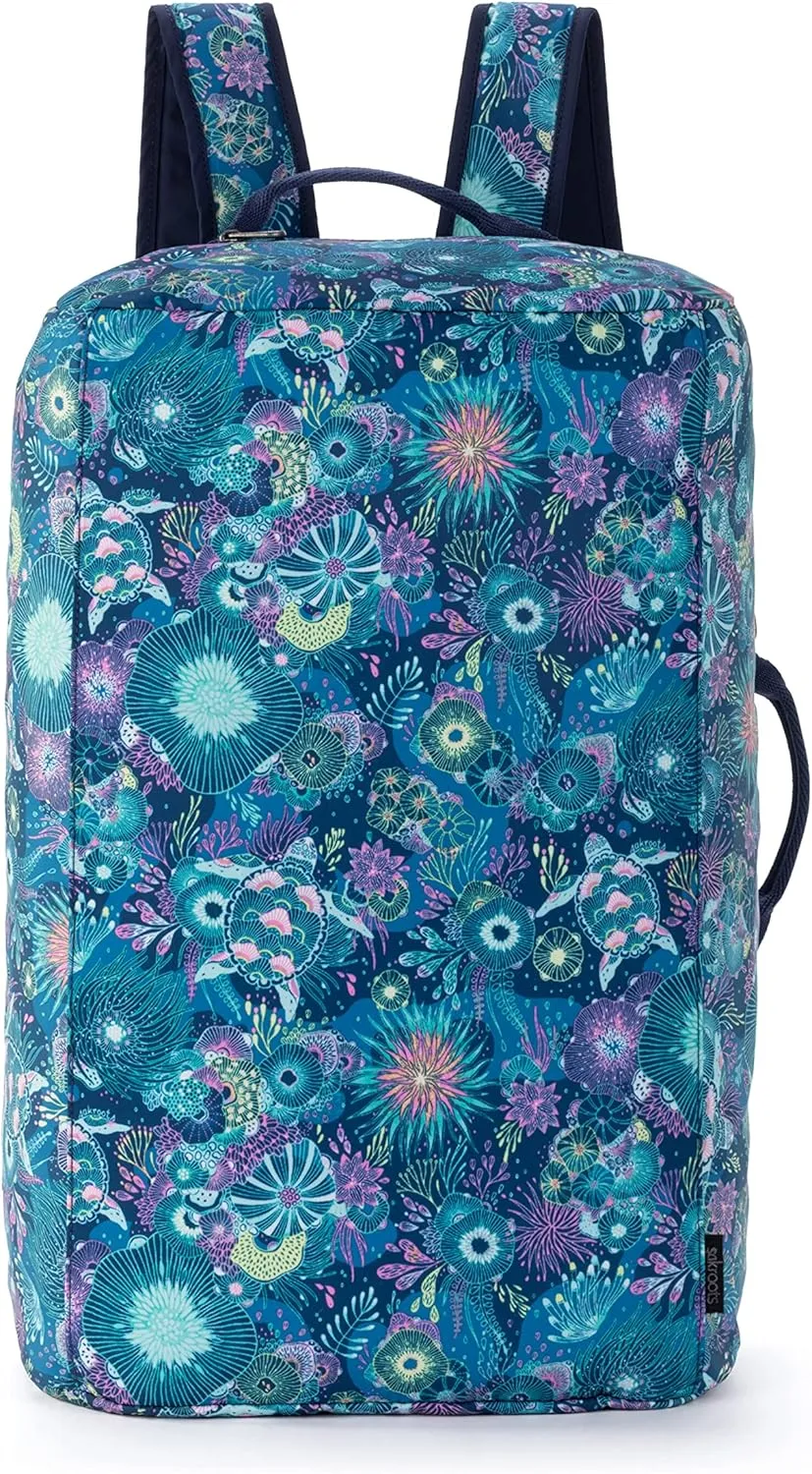 Sakroots Women's Go Travel Backpack in Eco-Twill, Royal Blue Seascape, One Size