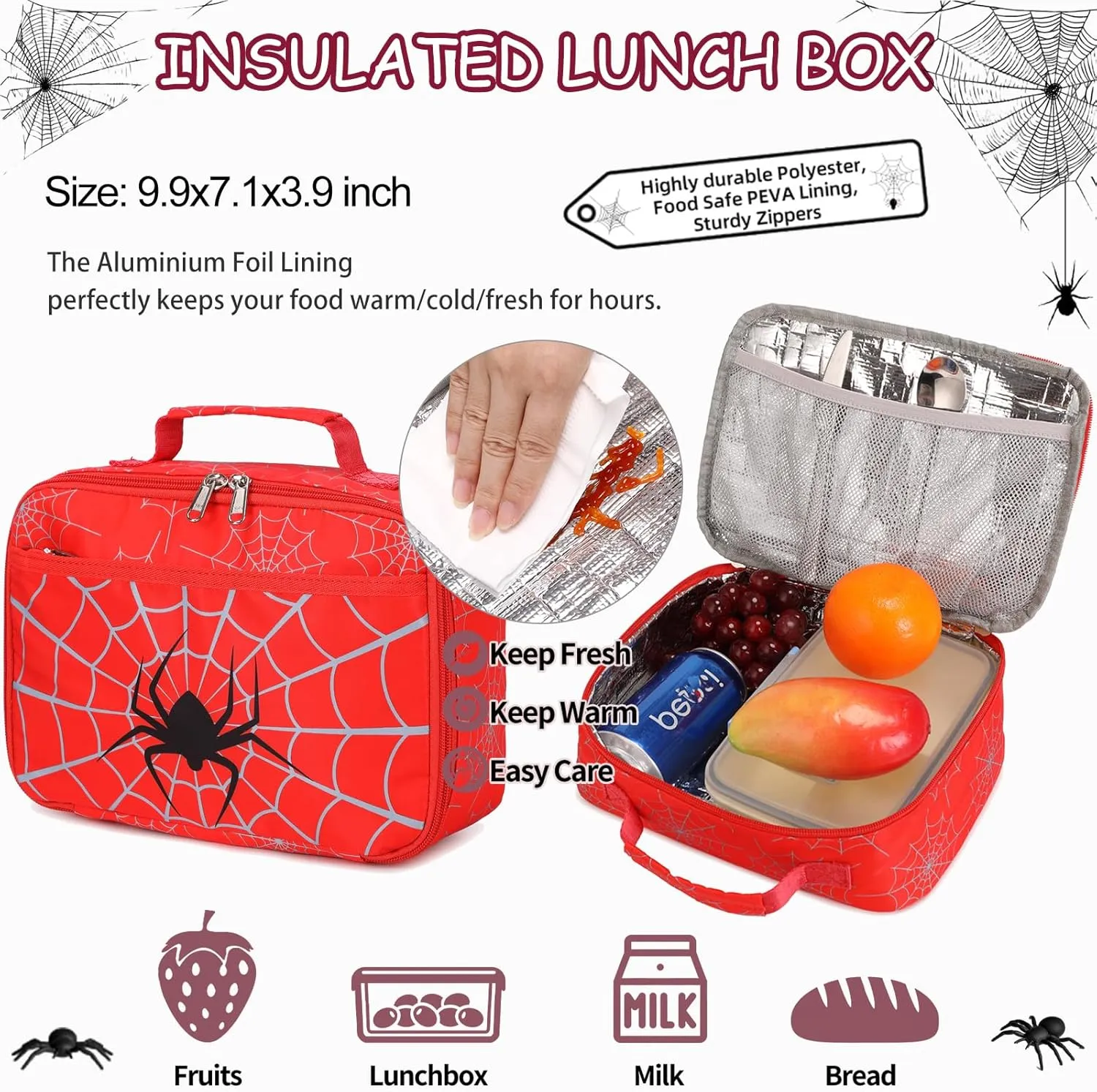 School Backpack for Boys Girls, Teens Bookbag with Lunch Box Set Kids Backpack Elementary Middle Teens School Bag