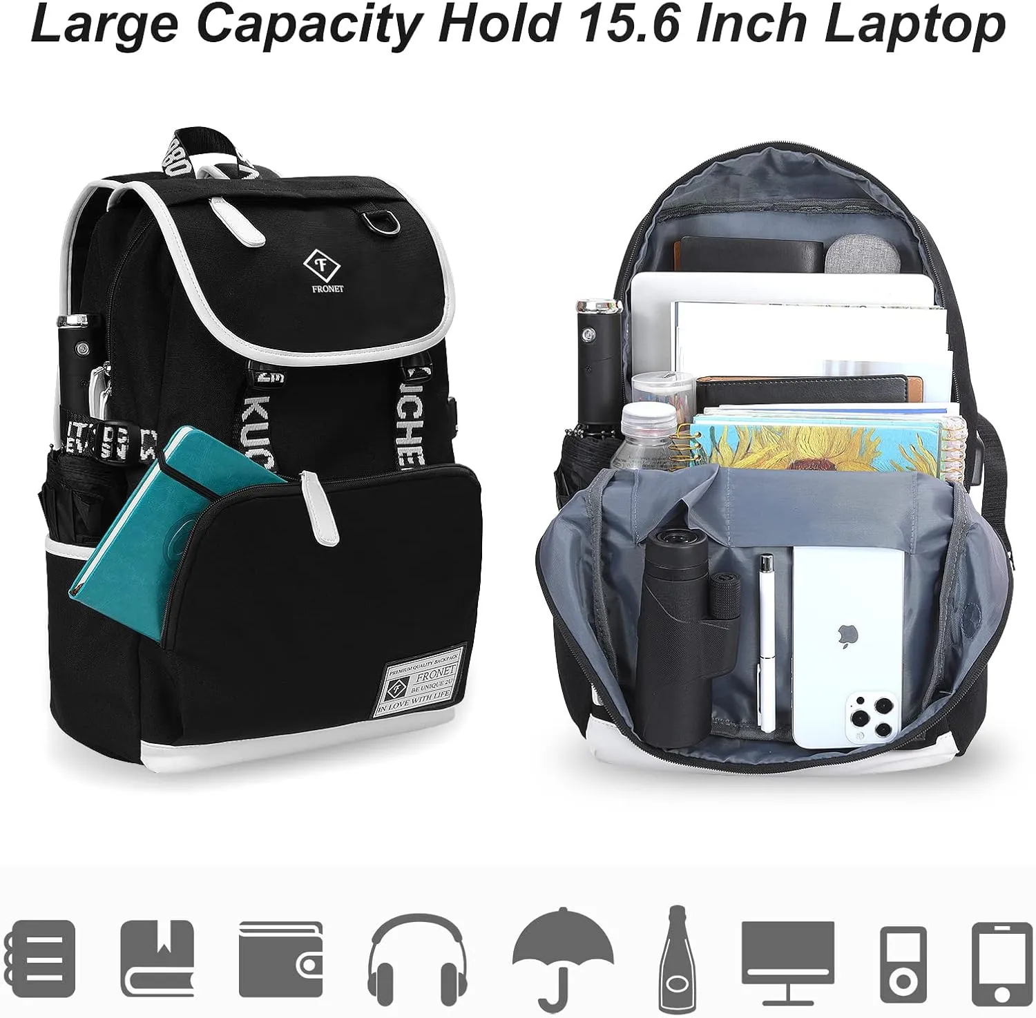 School Backpack for Boys Girls, Unisex Kids Book Bags for Teenage Middle Elementary High College Student Bookbags, Laptop Daypack Set with Lunch Box Pencil Case Ages 8 9 10 11 12 13 14 15 16
