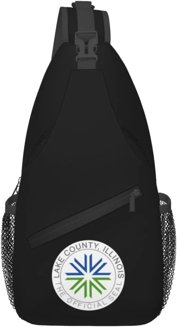 Seal Of Lake County, Illinois Crossbody Bags For Women Men Chest Backpack Gym Shoulder Bag Travel Outdoor Sports Casual Crossbody Bags