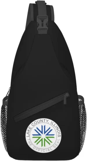 Seal Of Lake County, Illinois Crossbody Bags For Women Men Chest Backpack Gym Shoulder Bag Travel Outdoor Sports Casual Crossbody Bags
