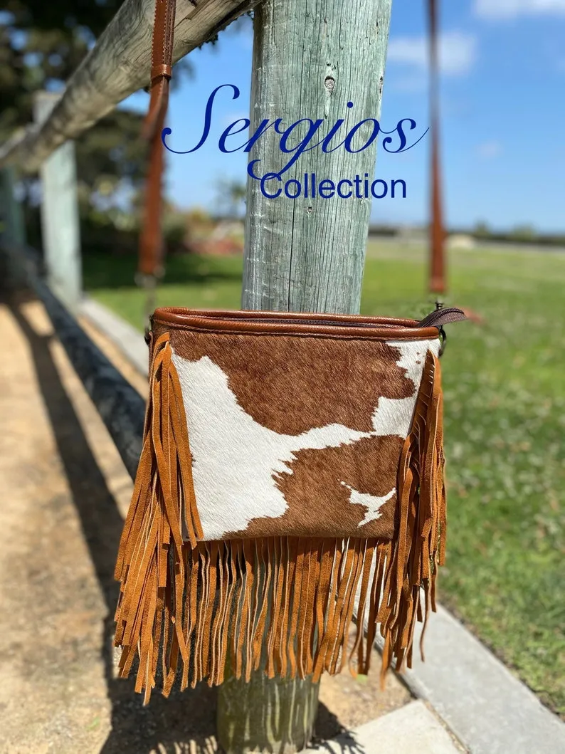 Sergios Popular Crossbody Palomino Color Cowhide