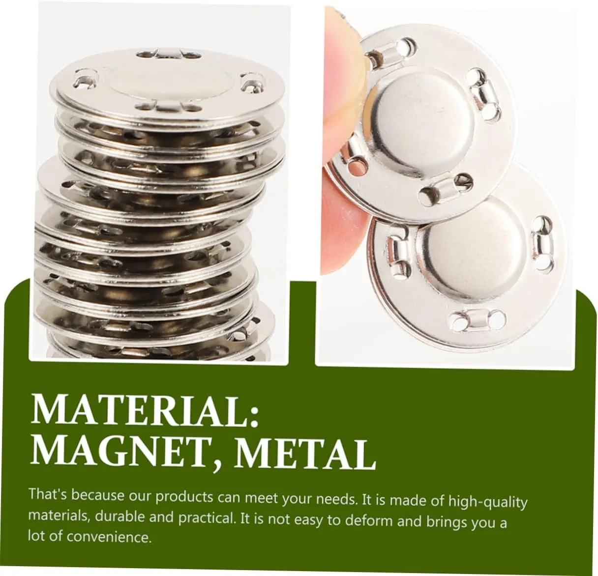 SEWACC 2sets 15 Pairs Magnetic Snaps Fasteners Durable Bag Clasps for DIY Handbags Jackets and Accessories High Performance Magnetic Closure Easy to Use 15pairs*2