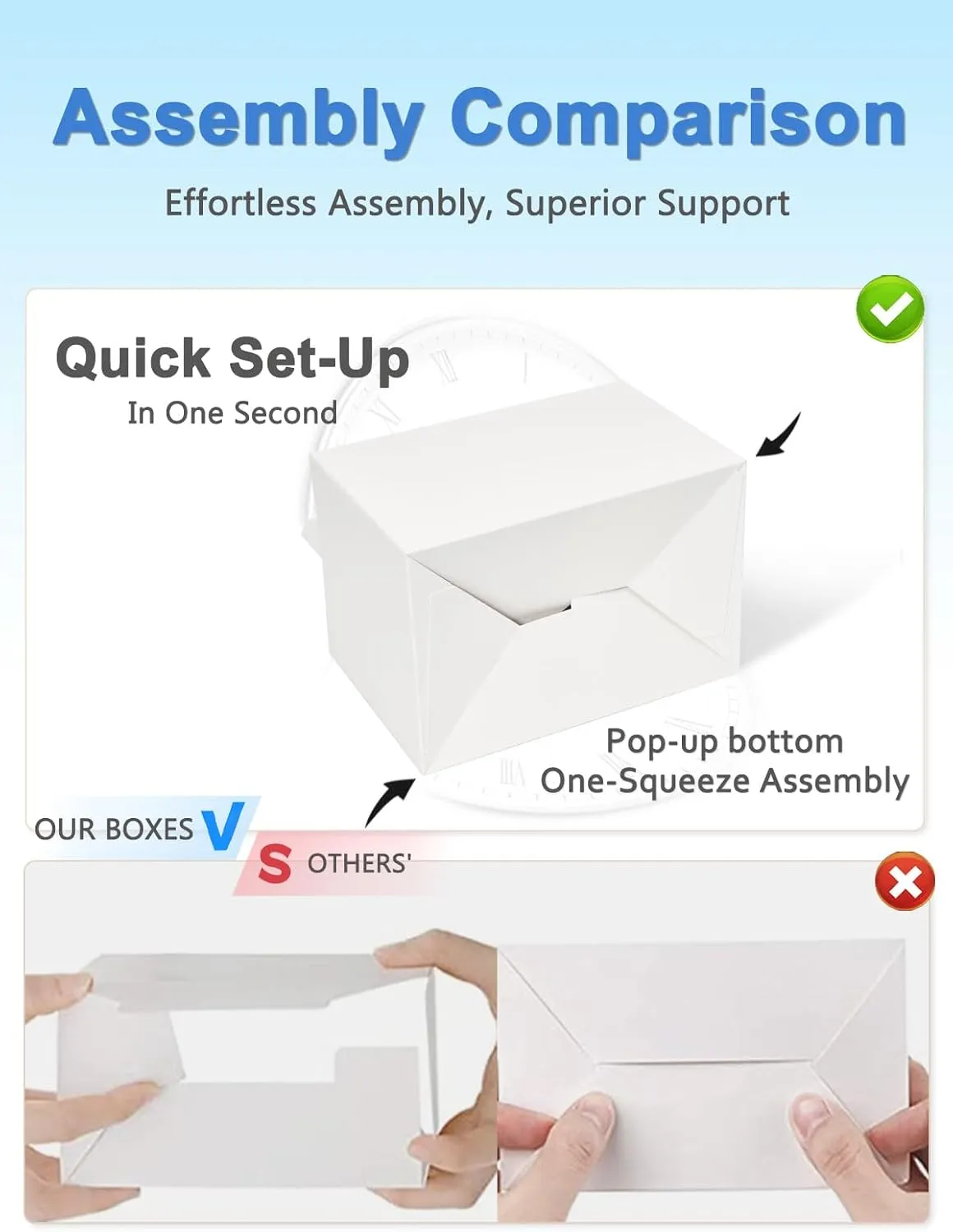 Shallive 28 Pack Large Treat Boxes White - 9 x 6 x 6 inches Gable Gift Boxes with Handle Cardboard Lunch Boxes Recycled Paper Take Out Boxes Welcome Boxes For Wedding Baby Shower Birthday
