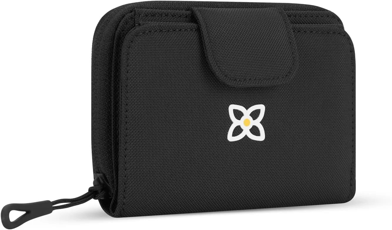 Sherpani Barcelona, Small Nylon Bifold Zipper Pocket Wallet for Women, Travel Bag, RFID Protection