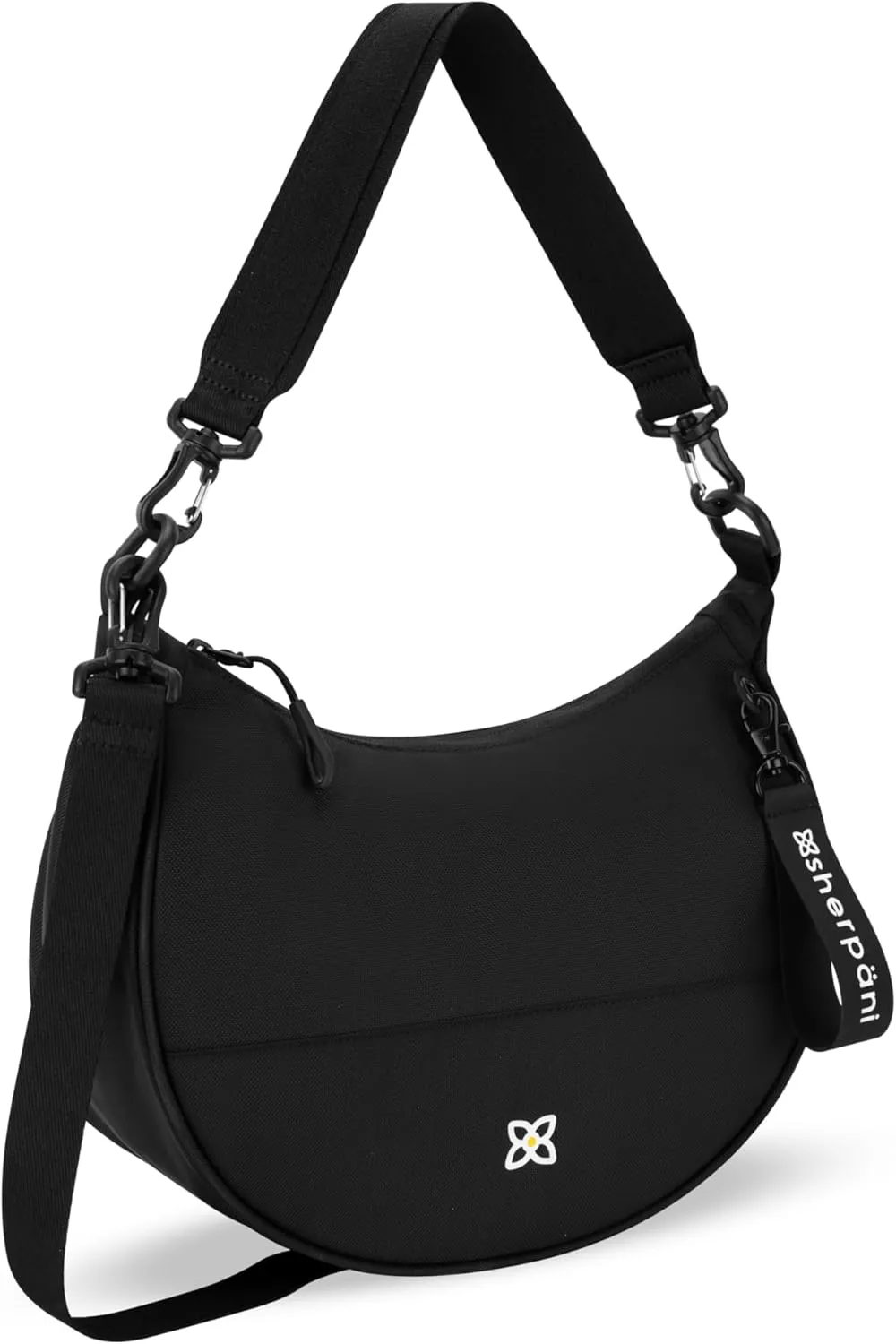 Sherpani Mina, Medium Nylon Crescent Bag, Lightweight Half Moon Crossbody, Fashionable Shoulder Bag, Travel Handbag for Women