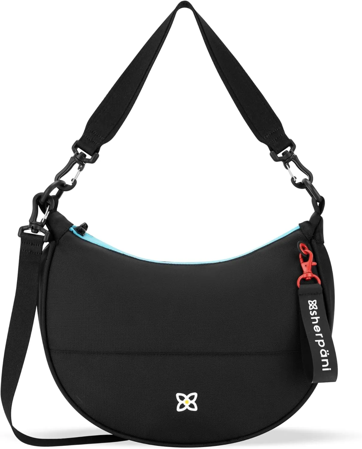 Sherpani Mina, Medium Nylon Crescent Bag, Lightweight Half Moon Crossbody, Fashionable Shoulder Bag, Travel Handbag for Women