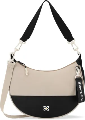 Sherpani Mina, Medium Nylon Crescent Bag, Lightweight Half Moon Crossbody, Fashionable Shoulder Bag, Travel Handbag for Women
