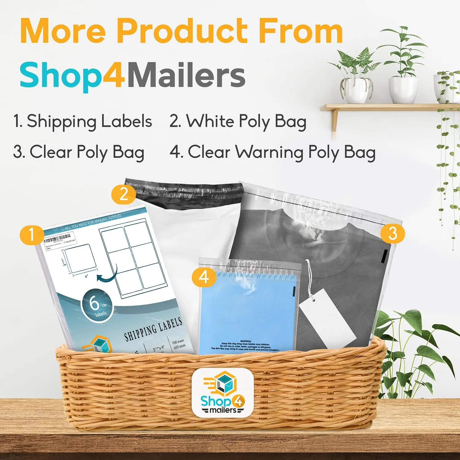 Shop4Mailers 10 x 13 Clear Plastic Poly Bags 1.5 Mil Self Seal Packaging for Apparel, Jewelry, Documents, Prints, Gifts, Storage – Resealable (500 Pack)