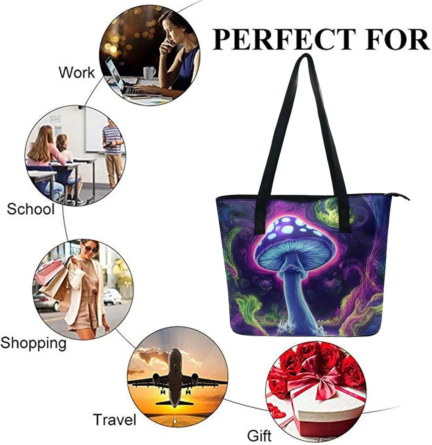 Shopping Bag Work Tote Shoulder Bag for Womens