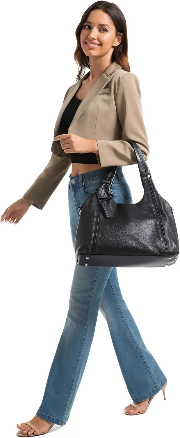 Shoulder Bag for Women, Black Toto Bags with Zipper Closure (#Black)