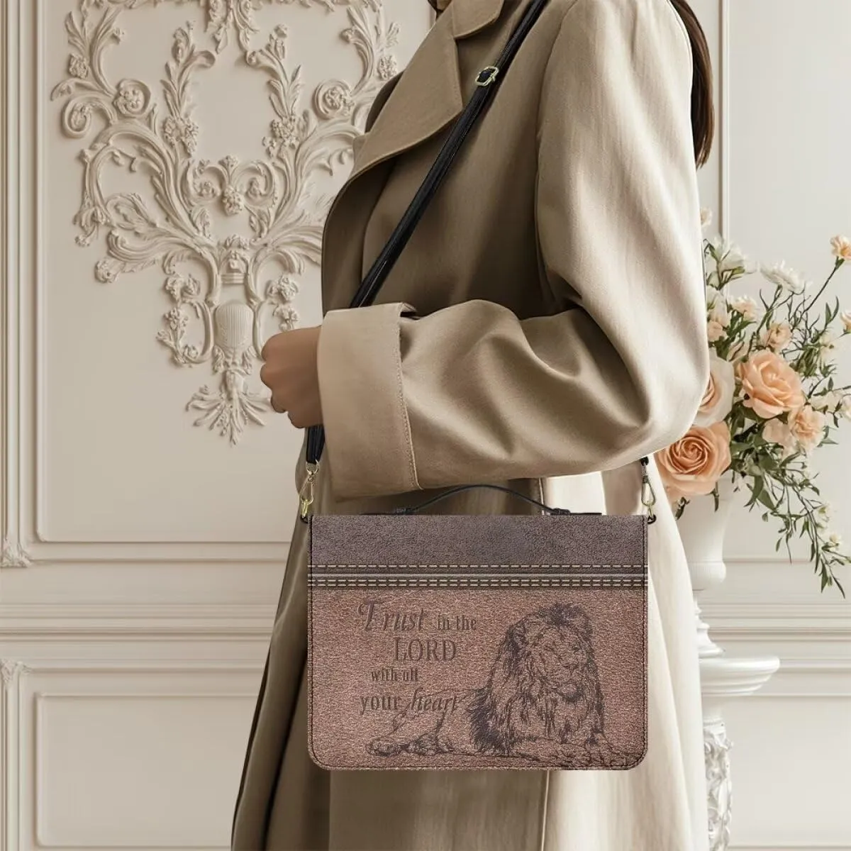 Shoulder Strap Bag for Women Bible Bag for Women Bible Cover Bible Case with Handle Zipper Handbag Gift for Mom