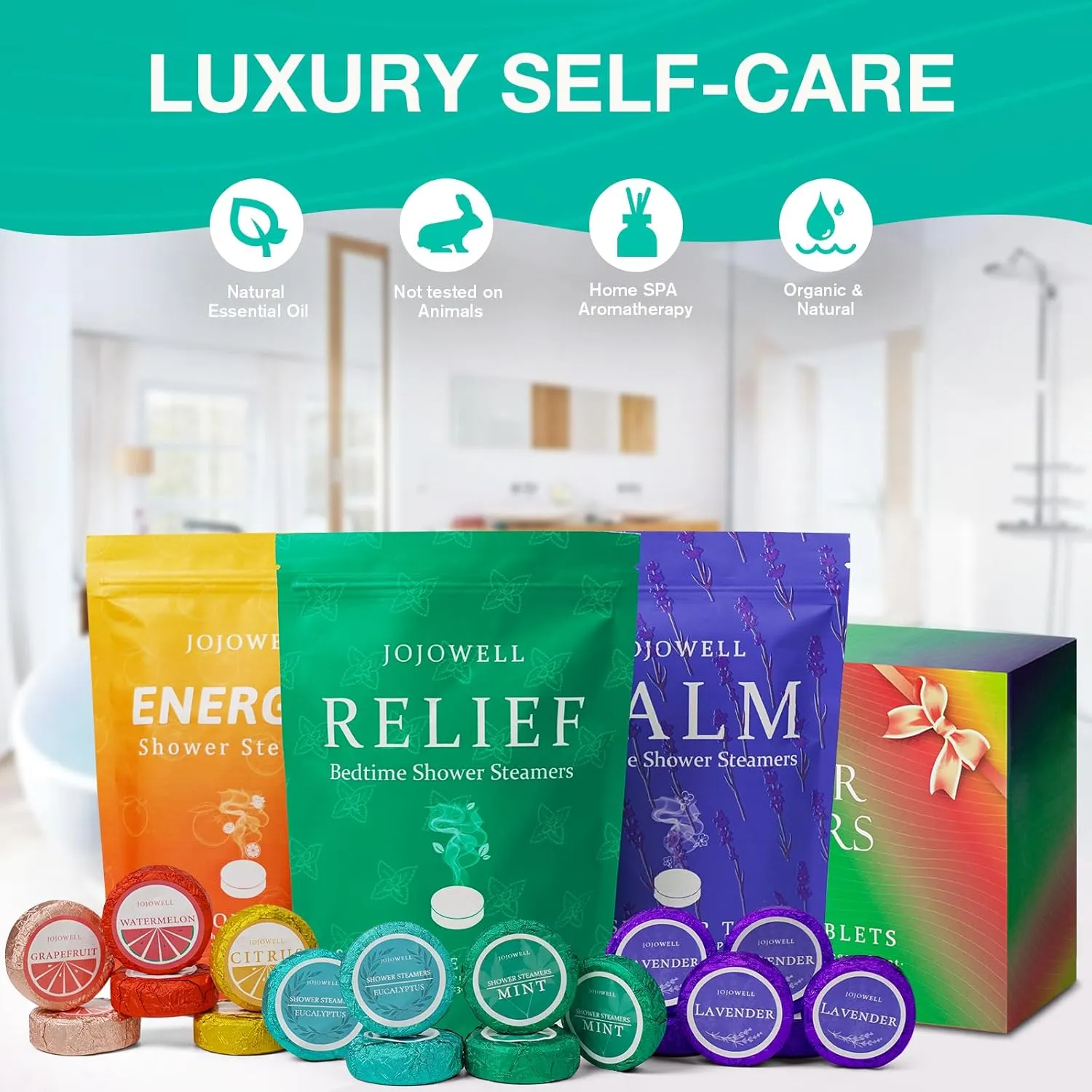 Shower Steamers Aromatherapy - 18 Pack Gifts for Women, Organic Essential Oils, Self Care, Birthday Gifts for Women, Men, Mom, Dad, Graduation Gifts for Her Him