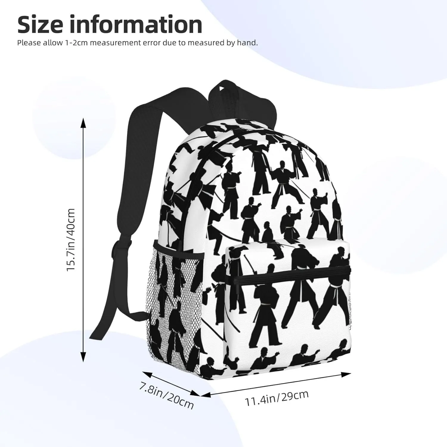 Silhouettes Of Martial Arts Men Women Office Laptop Backpack,Work Bag 15.7 Inch Business Travel Bags Large Capacity