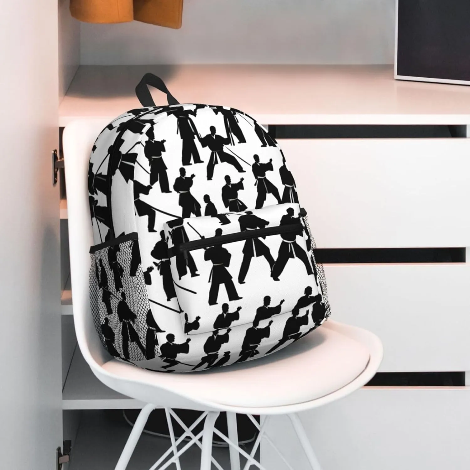 Silhouettes Of Martial Arts Men Women Office Laptop Backpack,Work Bag 15.7 Inch Business Travel Bags Large Capacity