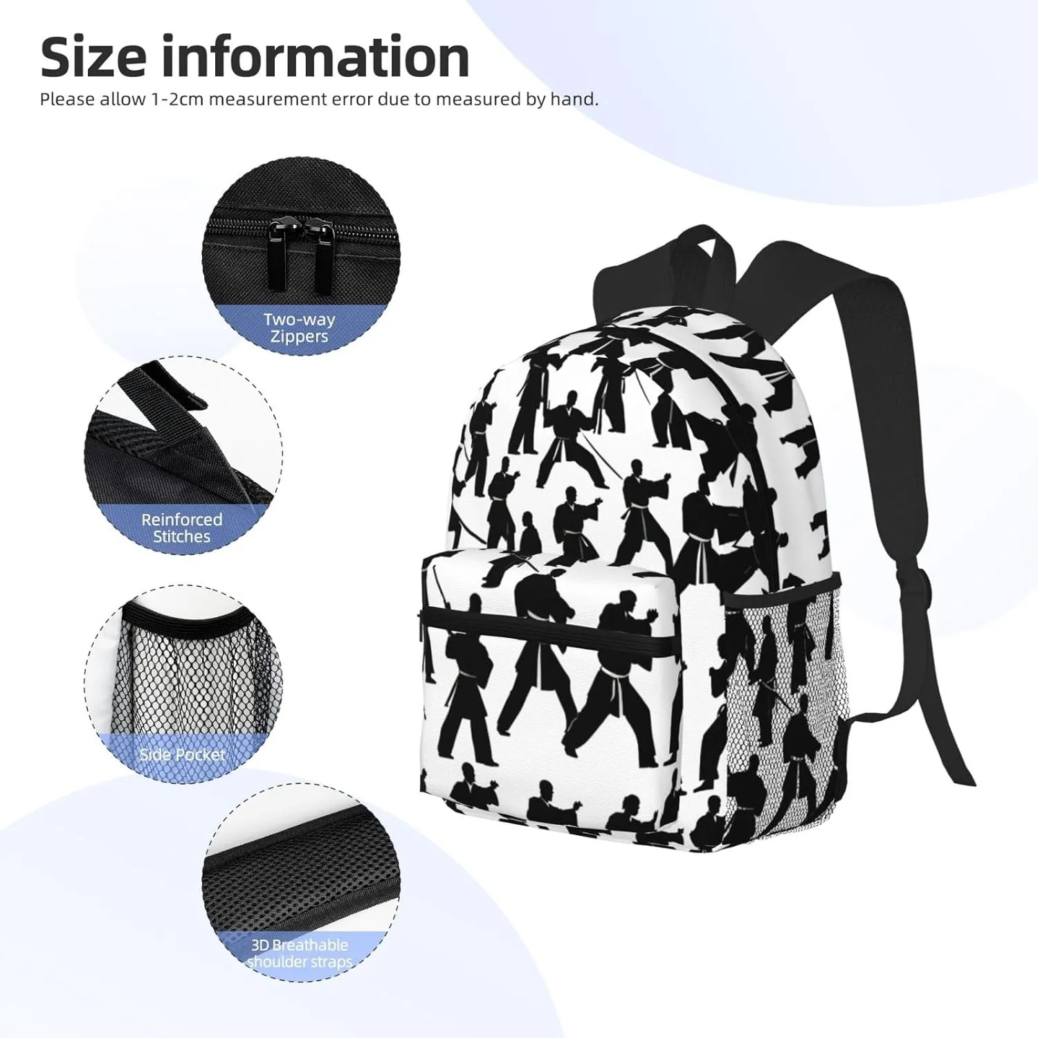 Silhouettes Of Martial Arts Men Women Office Laptop Backpack,Work Bag 15.7 Inch Business Travel Bags Large Capacity