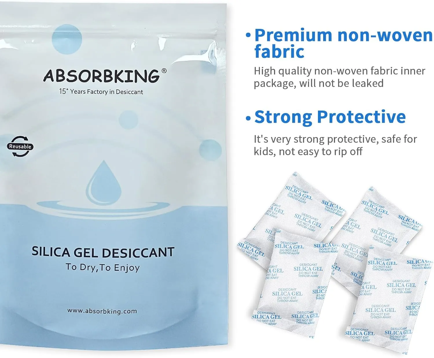 Silica Gel Packs - 80Pcs 20Gram Moisture Absorbers, Premium Transparent Desiccant for Storage, Silica Gel Desiccant Packets Food Safe for Moisture