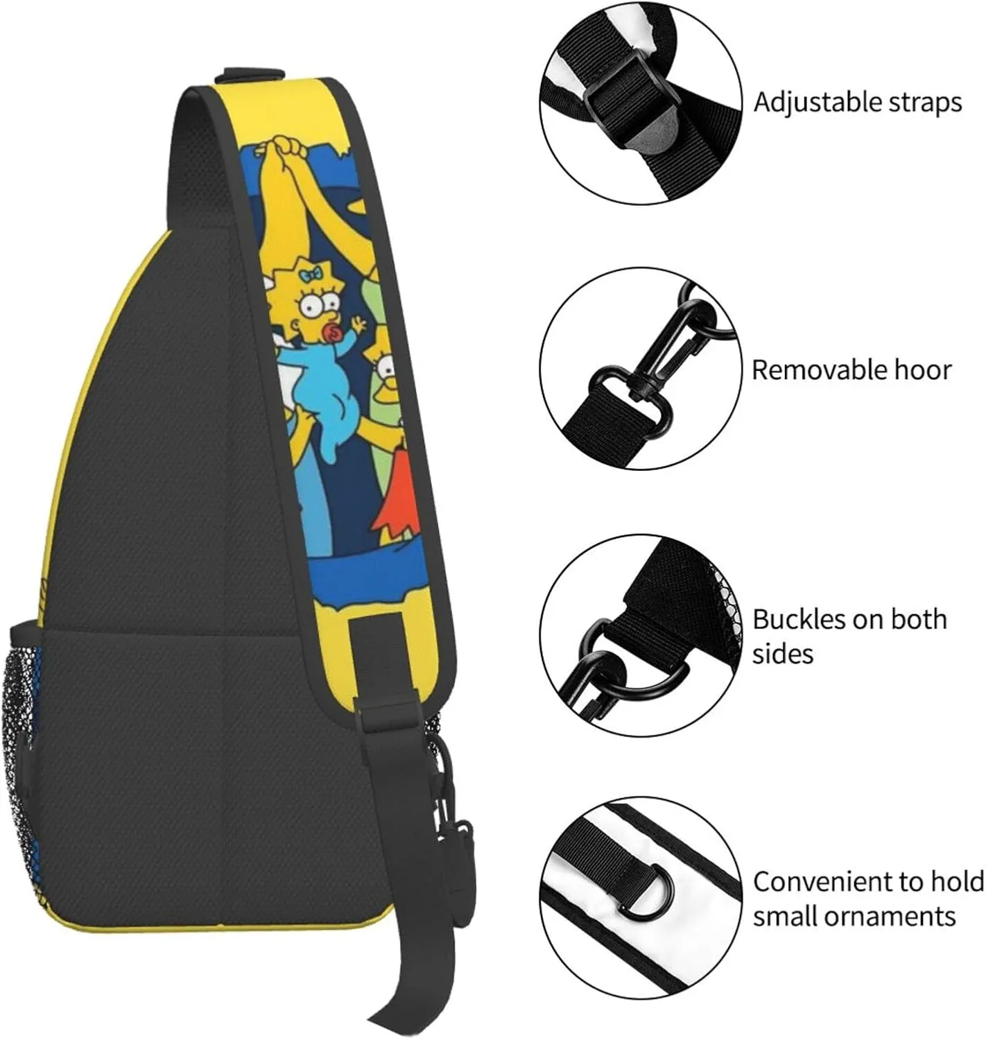 Simp-sons Crossbody Bag Sling Shoulder Backpack for Outdoor Travel,Sports,Camping,Hiking,Shoulder Bags