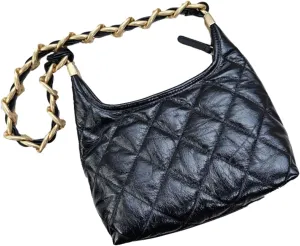 Simple Versatile Quilted Underarm Bags for women Sheepskin Coarse Chain Grid Shoulder Bag,Handbag Retro Classic Clutch Hobo Tote Bag,Purse.