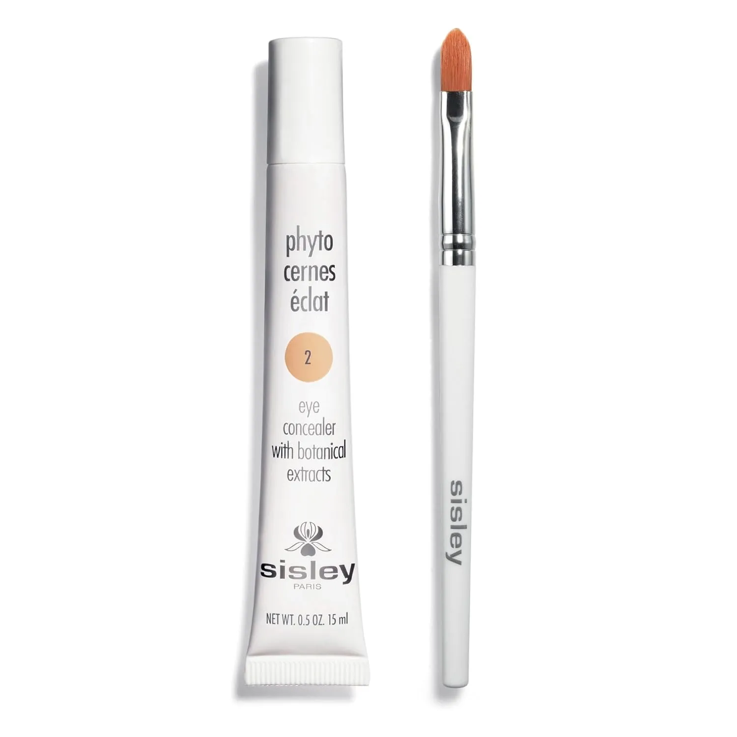 Sisley Paris Phyto-Cernes Eclat, No. 2-15 mL - Eye Concealer - Tinted Anti-Dark Circles Product - Instantly Masks Dark Circles & Targets Puffiness - Natural, Long-Wear Finish - Includes Brush