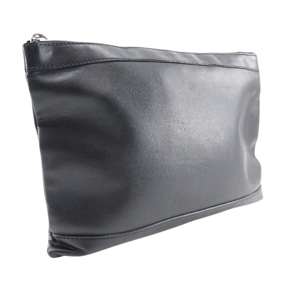 Sleek Black Lambskin Clip M Clutch Bag