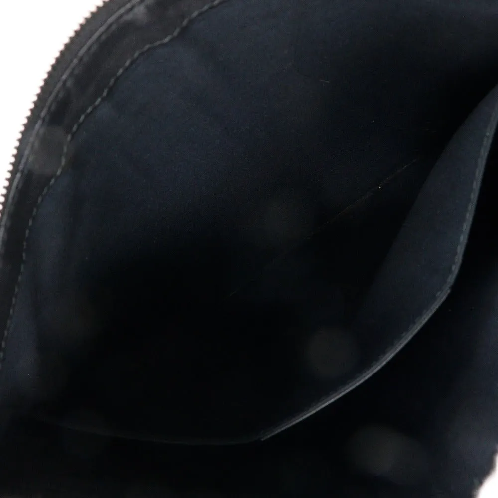 Sleek Black Lambskin Clip M Clutch Bag