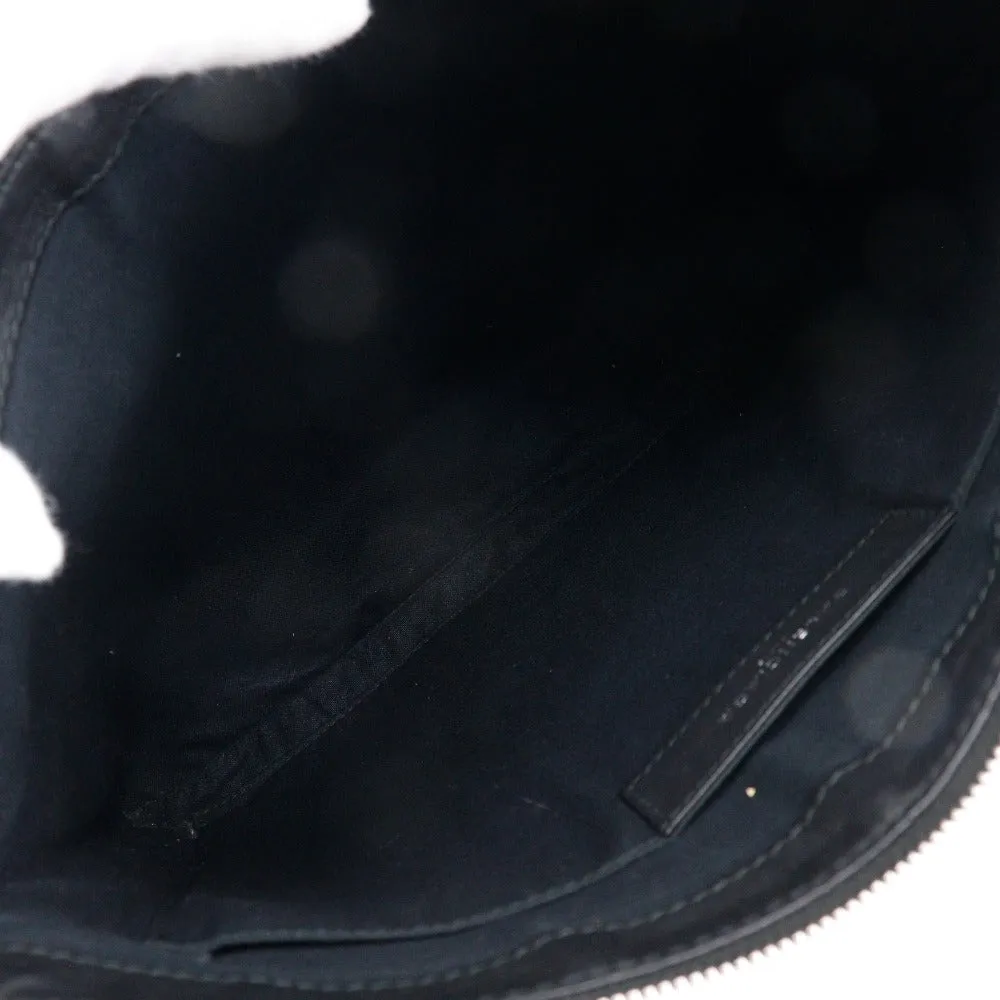Sleek Black Lambskin Clip M Clutch Bag