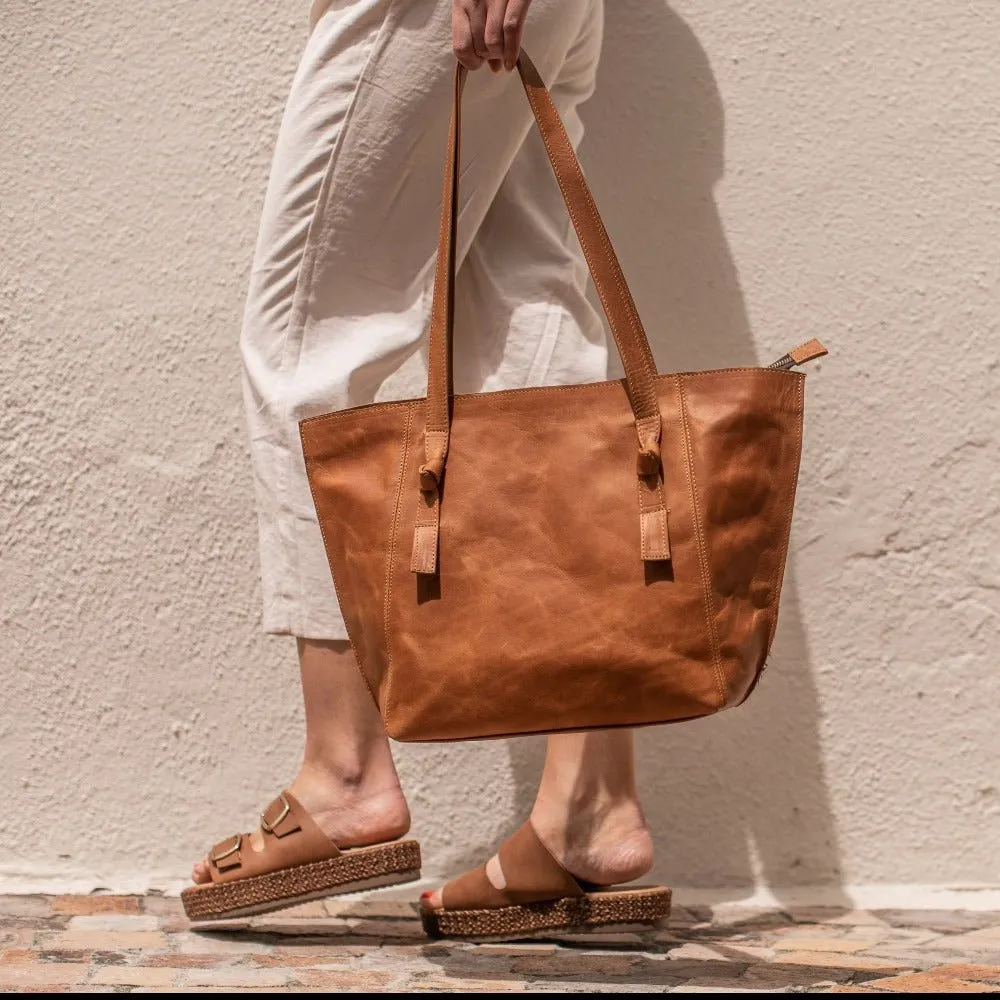 Sleek Leather Tote Bag