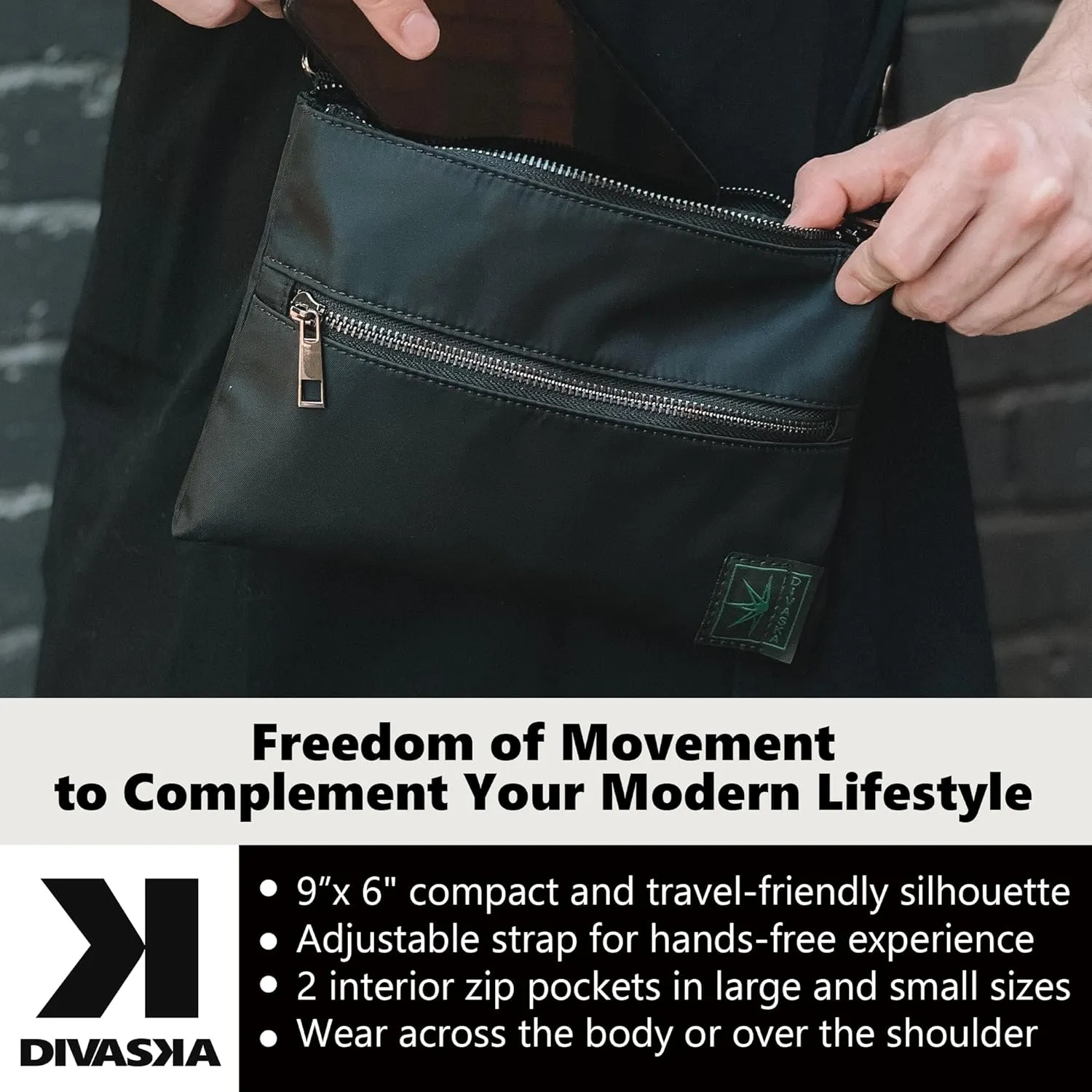 Sleek Men Crossbody Bags Small - Nylon Waterproof Crossbody Bag for Men - Travel Crossbody Bag for Men - Cross Body Bag Small