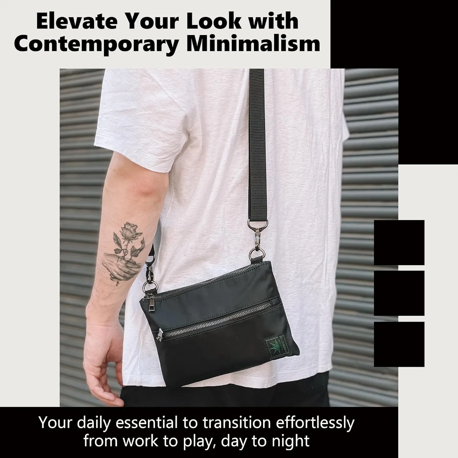 Sleek Men Crossbody Bags Small - Nylon Waterproof Crossbody Bag for Men - Travel Crossbody Bag for Men - Cross Body Bag Small