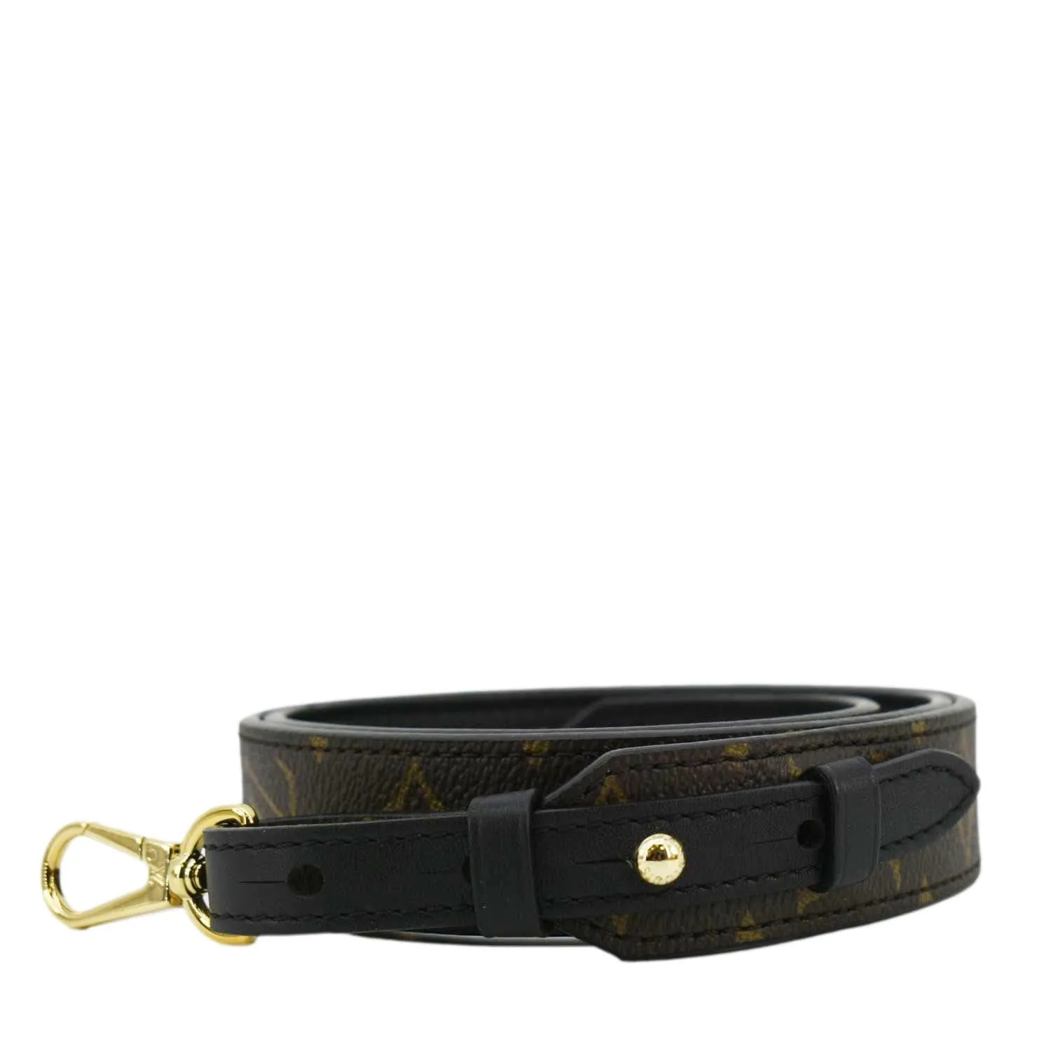Sleek VUITTON LOUIS Strap Canvas Monogram Brown Fast worldwide shipping