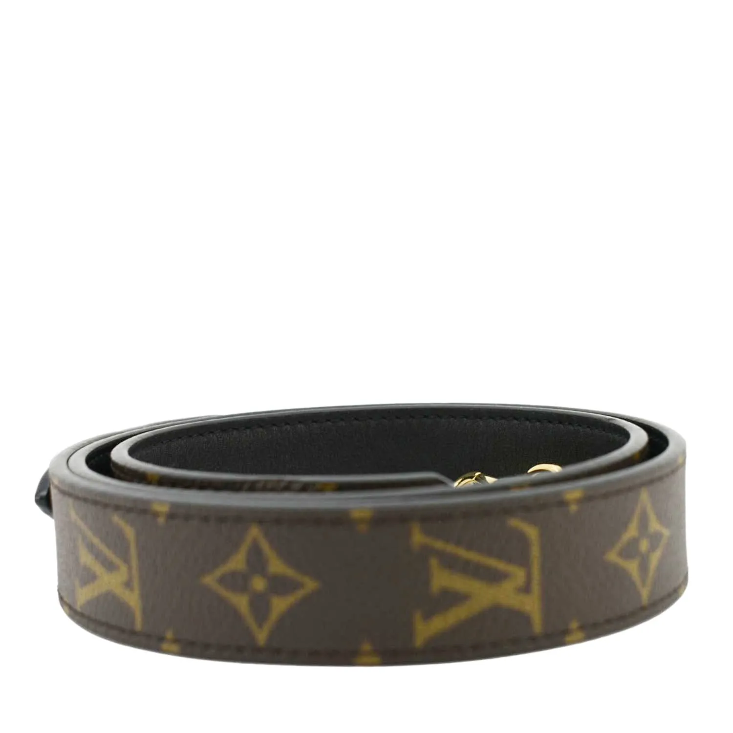 Sleek VUITTON LOUIS Strap Canvas Monogram Brown Fast worldwide shipping