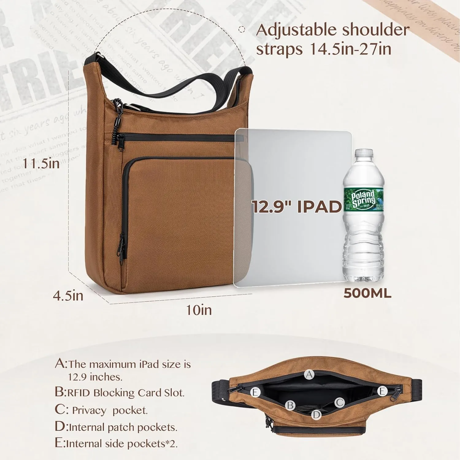 Sling Backpack Anti theft Crossbody Shoulder Bag for Men and Women Travel Work