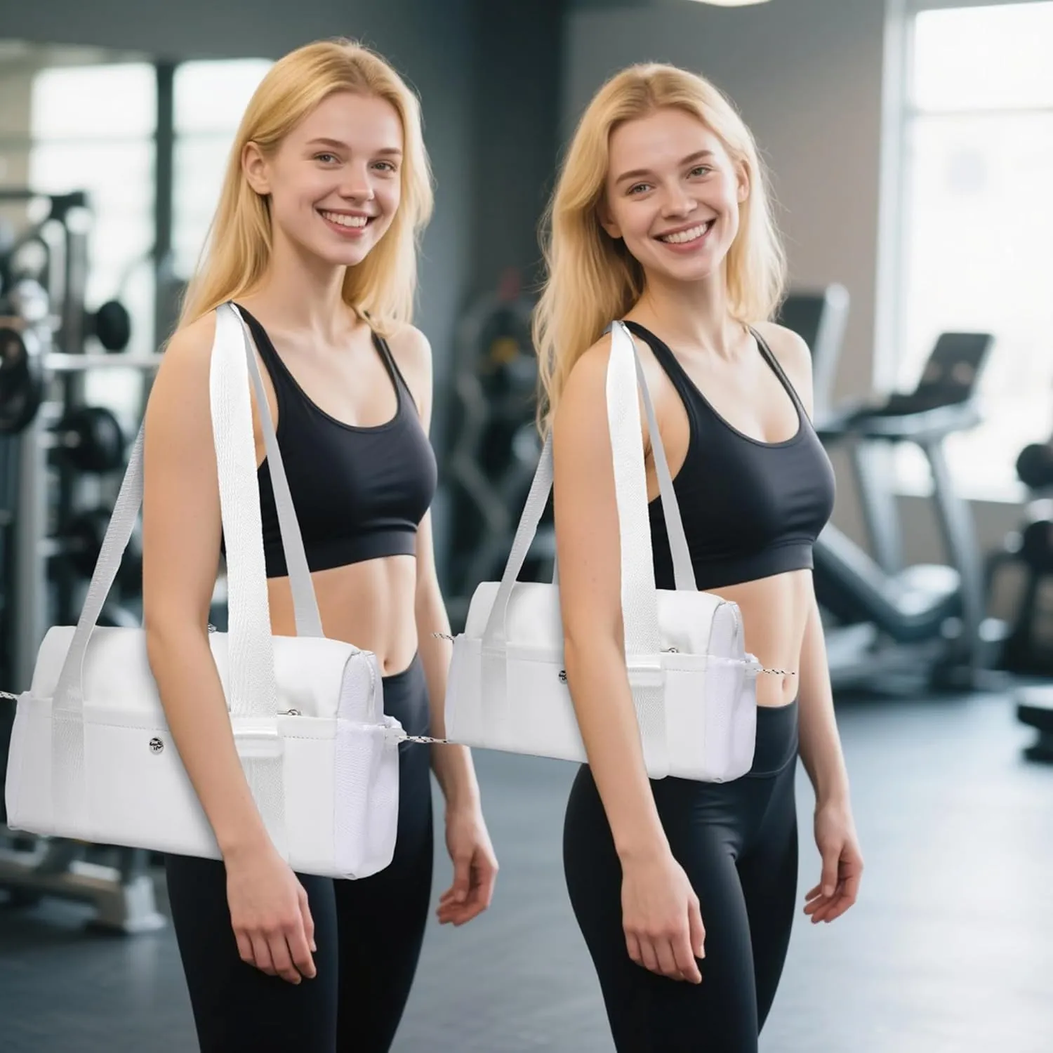 Small Gym Bag For Women Mini Gym Duffle Bag with Wet Compartment Waterproof Sports（Gray Small）