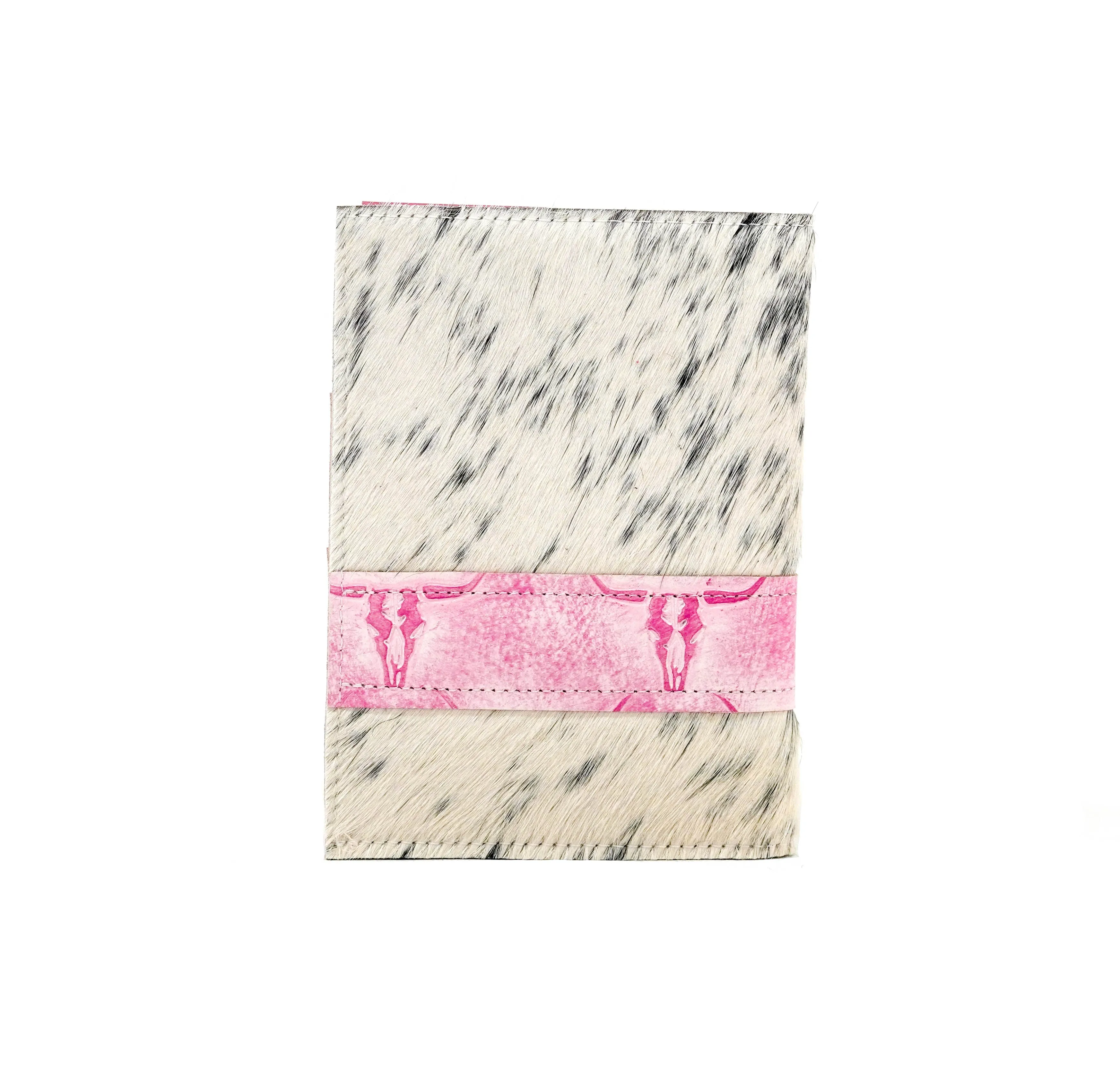 Small Notepad Cover - Black & White w/ Western Barbie Skulls