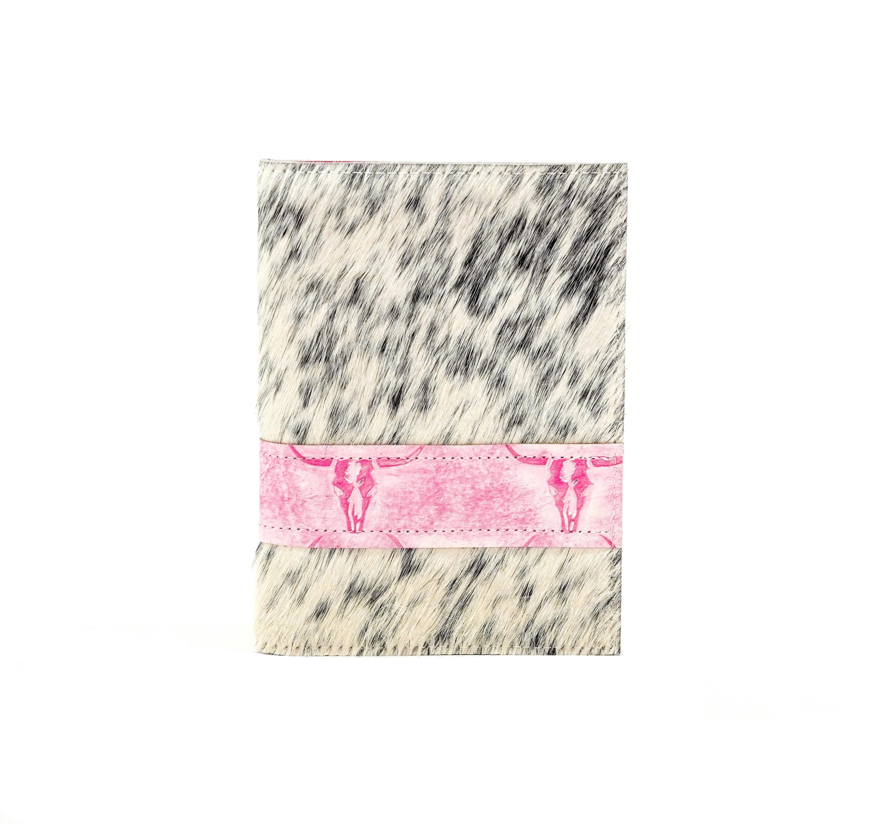 Small Notepad Cover - Black & White w/ Western Barbie Skulls
