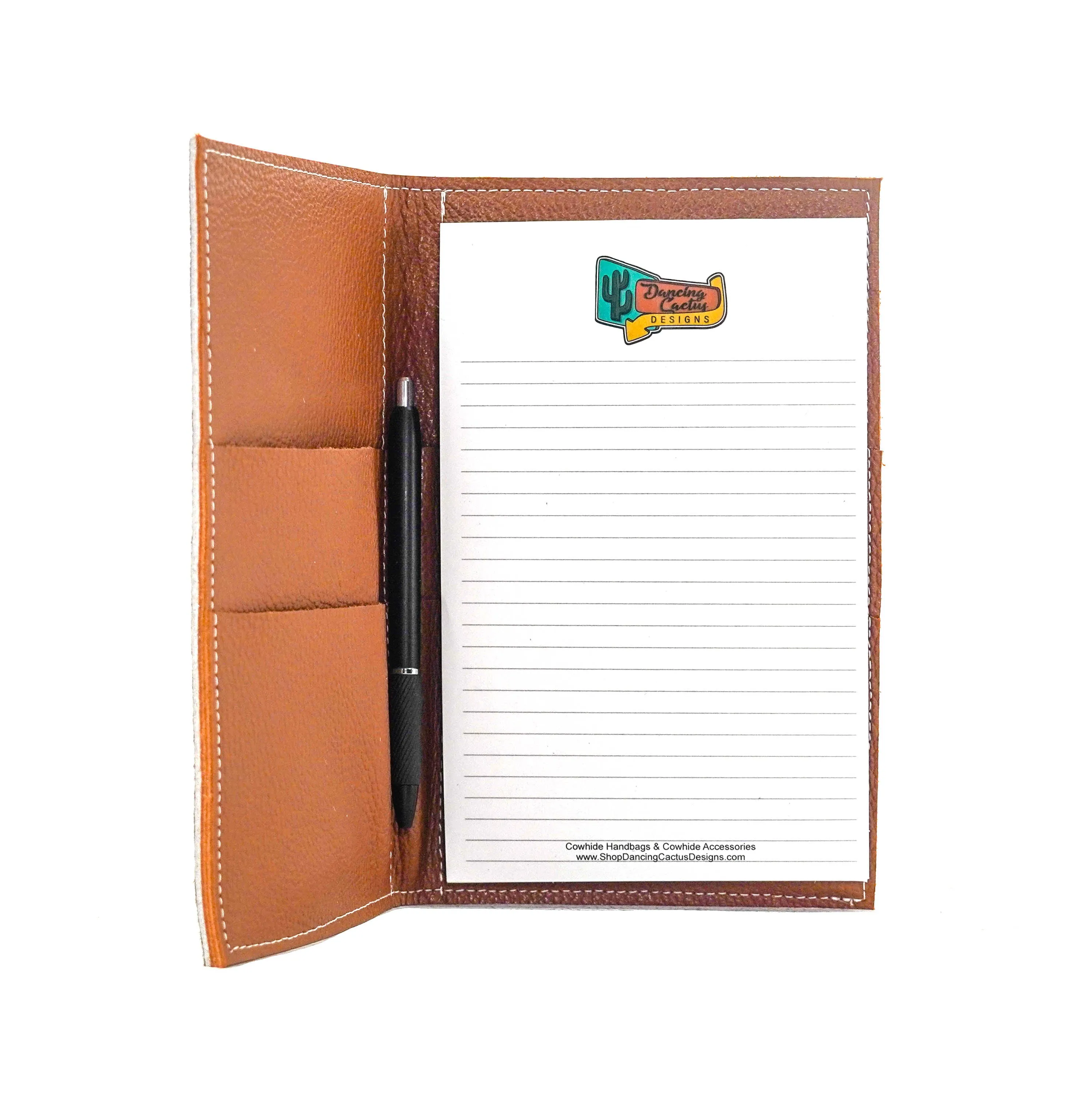 Small Notepad Cover - Chocolate & White w/ Burnt Skulls