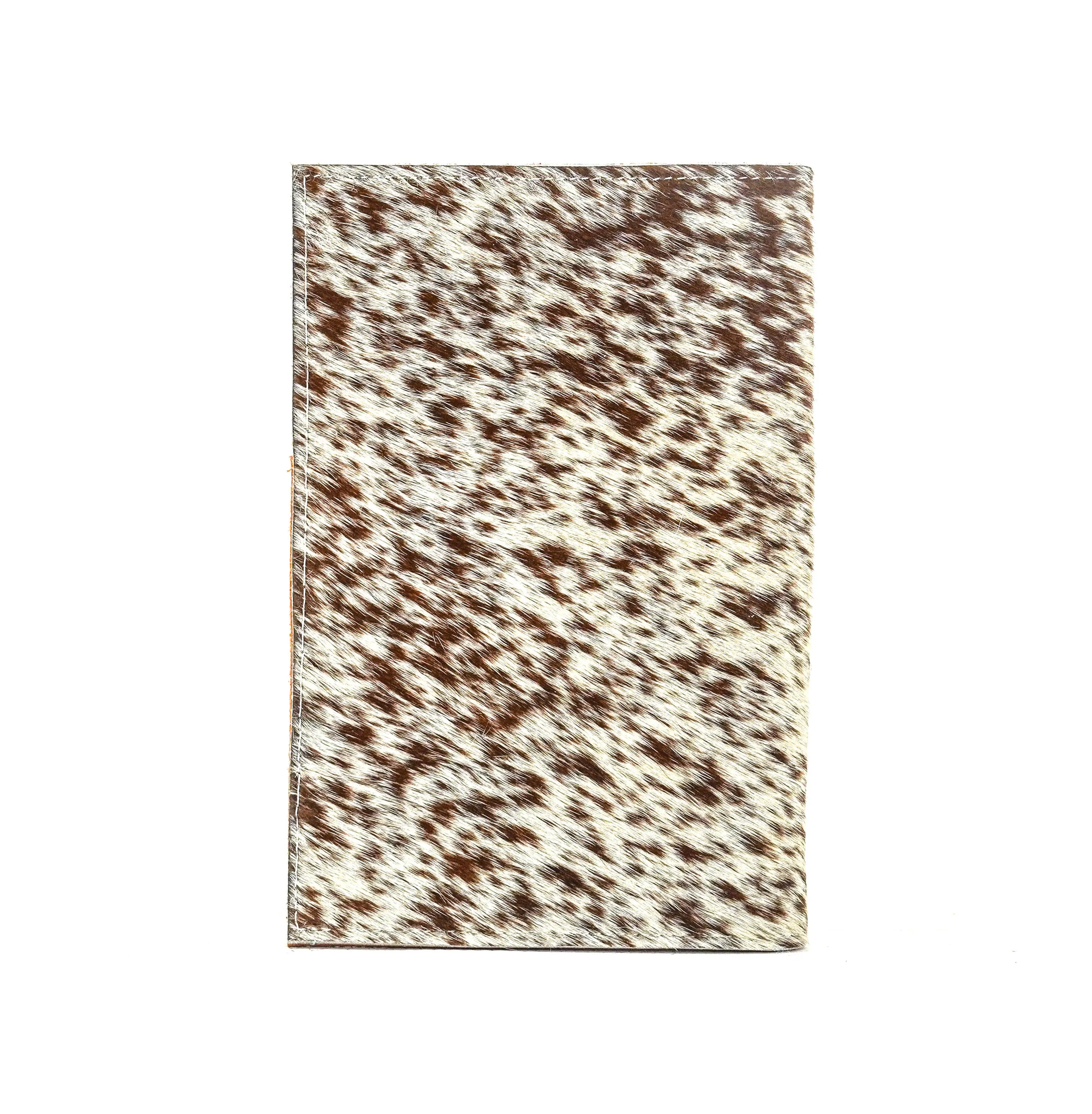 Small Notepad Cover - Chocolate & White w/ Burnt Skulls