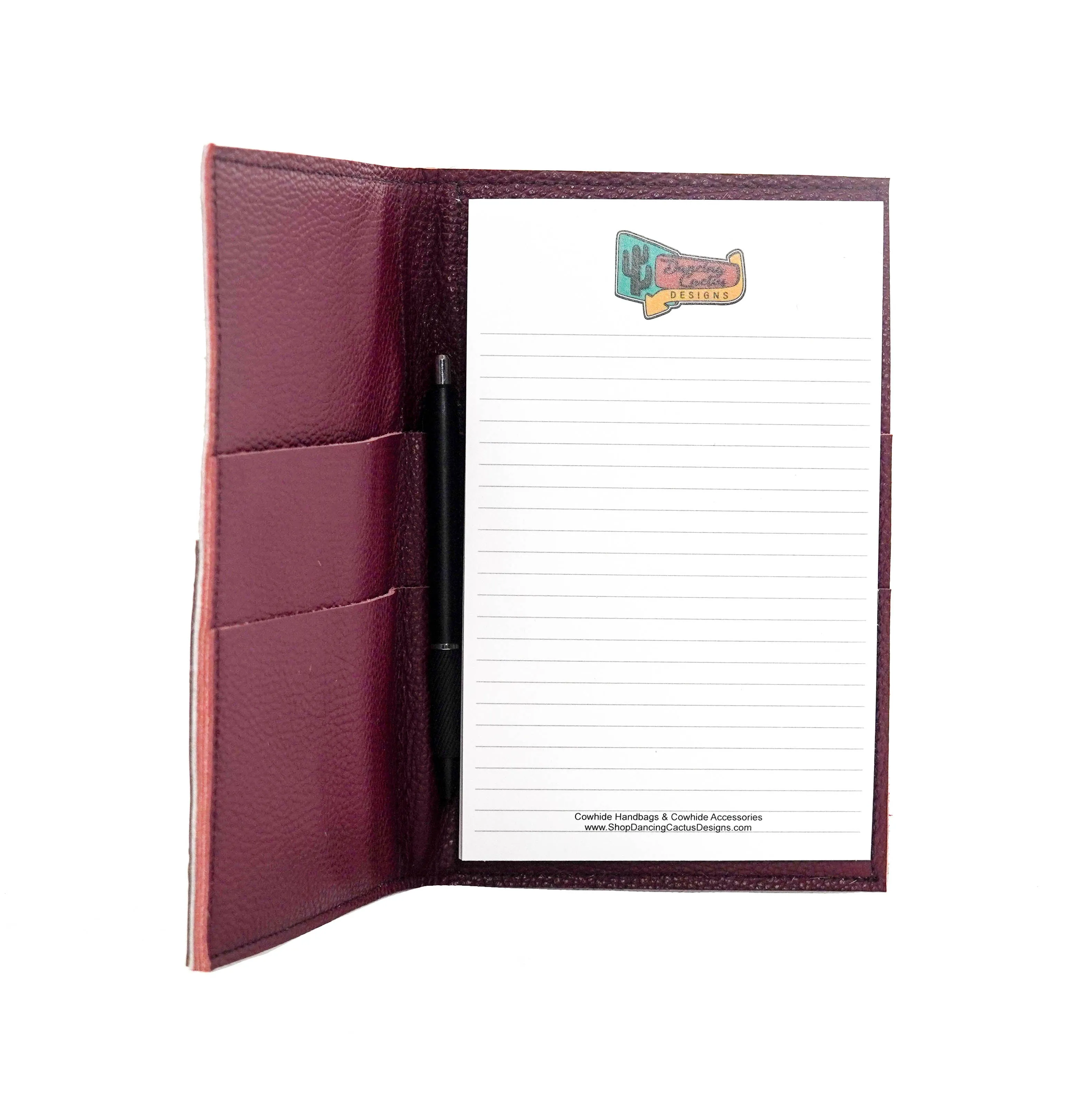 Small Notepad Cover - Tricolor w/ Red Skulls