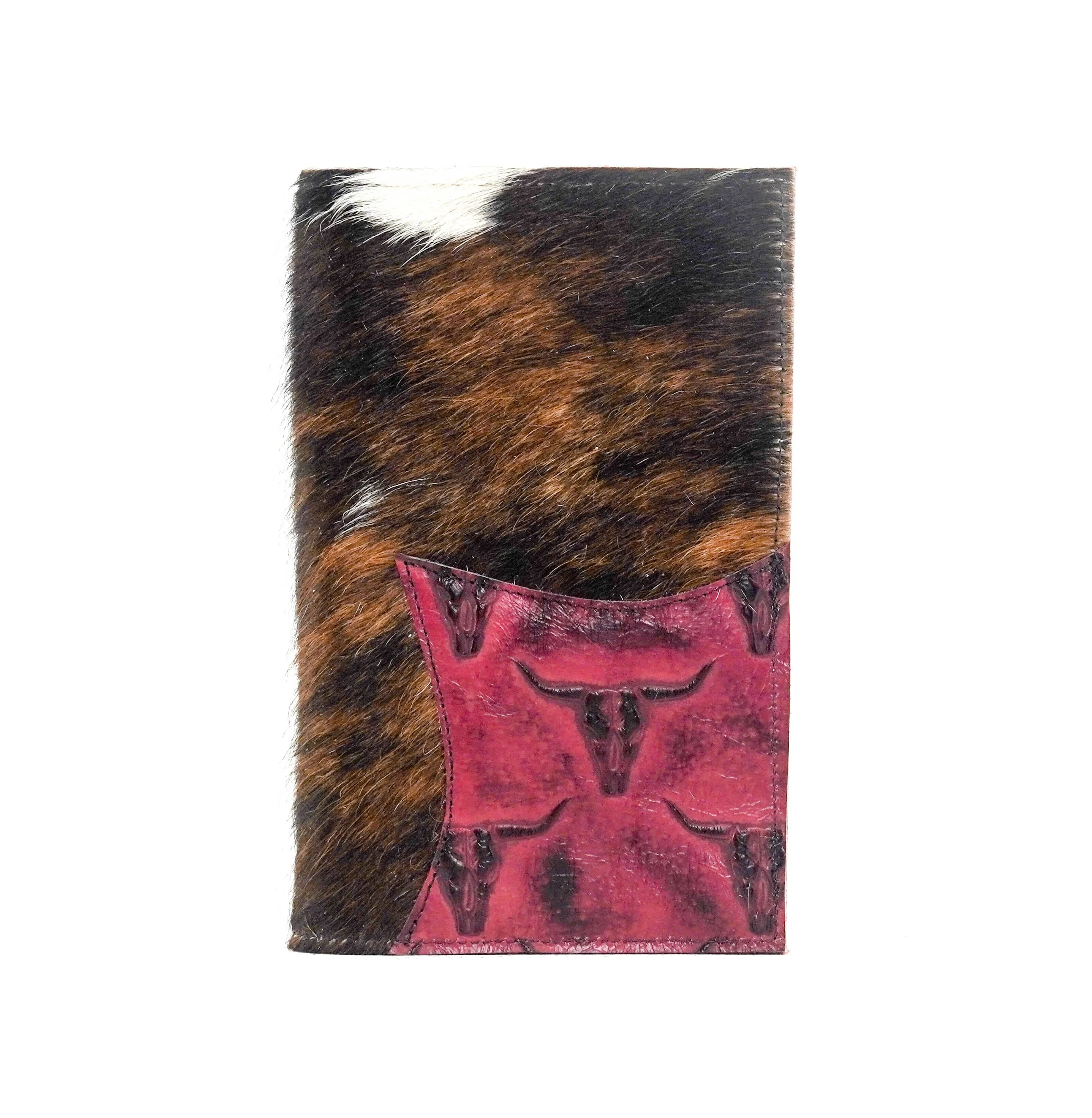 Small Notepad Cover - Tricolor w/ Red Skulls