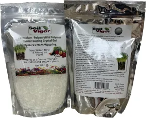 Soil Vigor® Potassium Polyacrylate – Commercial-Grade Superabsorbent Soil Amendment (5-10 Mesh) (2 lbs (2 x 1 lb Bags))