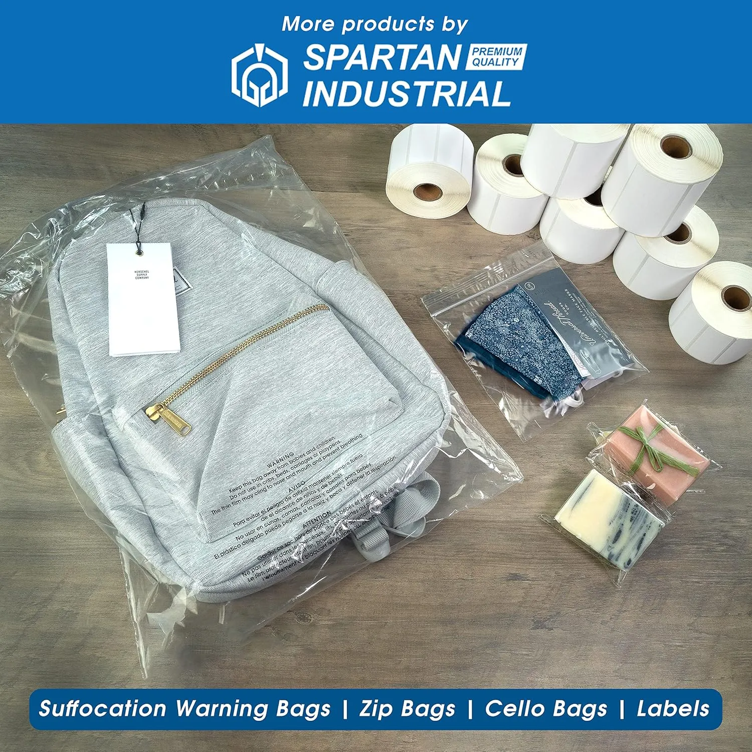 Spartan Industrial - 3” X 5” (1000 Count) 2 Mil Clear Reclosable Zip Plastic Poly Bags with Resealable Lock Seal Zipper