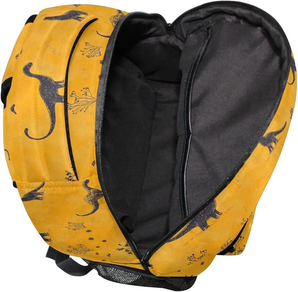 Sport Backpack for Teacher Nurse Waterproof Laptop Bookbag with Chest Strap for Travel Trip Beauty Dinosaur Diplodocus Gold
