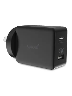 Sprout Dual Port Power Supply QC3.0 – Dual USB Ports, Compact Design - Open Never Used - (AU Version)