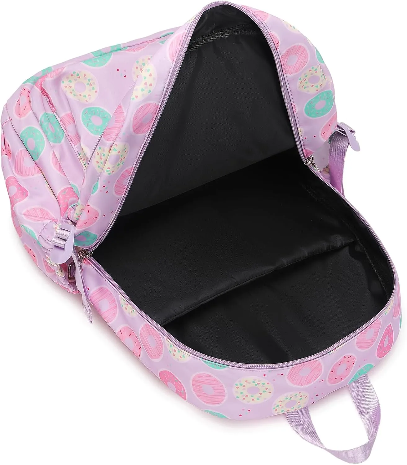 Sugaroom Backpack for Girls Backpack with Lunch Box Kids Backpack School Bags Primary Elementary Bookbags for Teen Girls (Donut-purple)