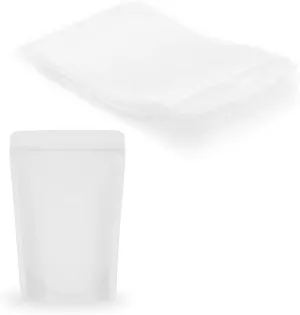 SumDirect 50Pcs 6x8.6inches Matte Frosted (Not Clear) Zipper Resealable Stand Up Drink Bags,Snack Food Tea Packing Drinking Pouches - 6x8.6inches