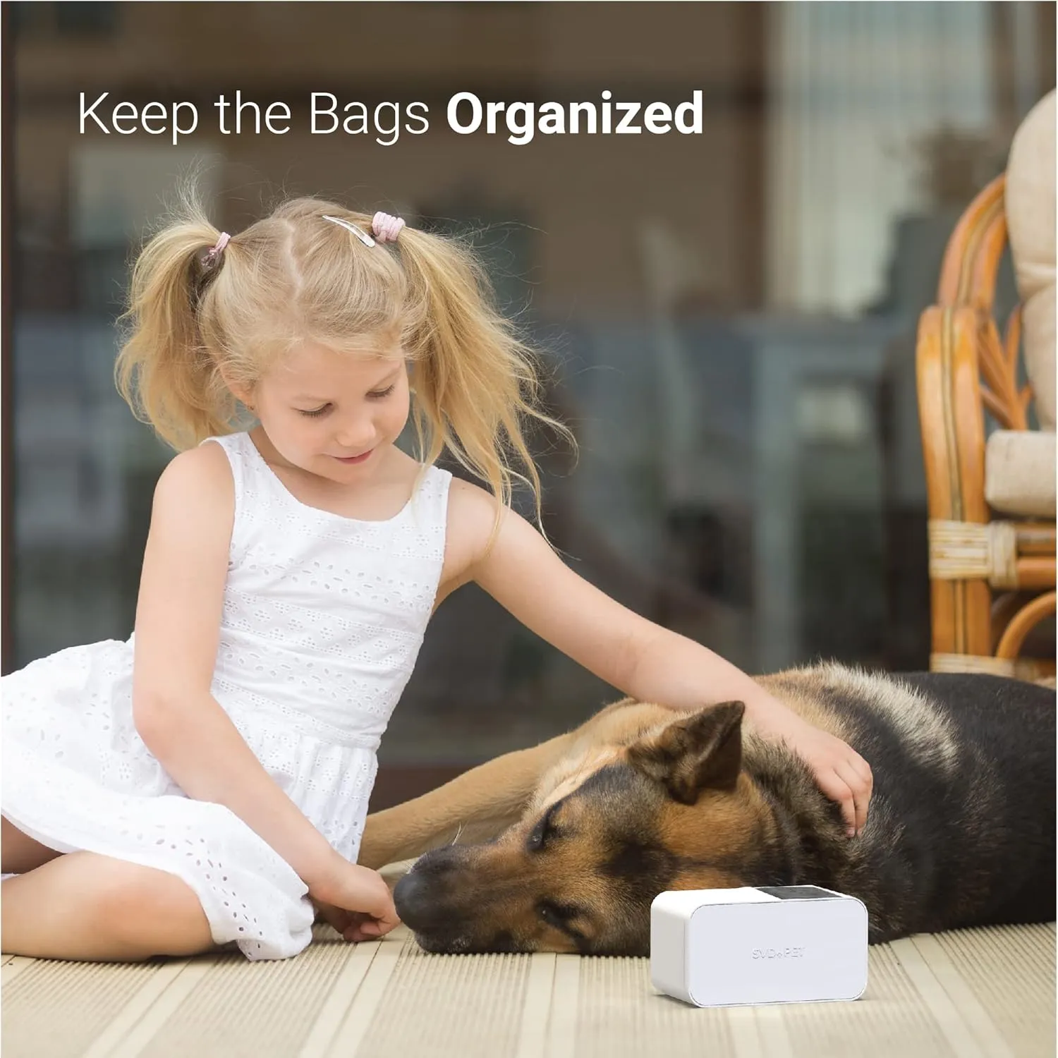 SVD.PET Dog Poop Bag Holder Dispenser, Wall mount or Tabletop, Holds 8 Rolls of Waste Bags, Indoor/Outdoor Use
