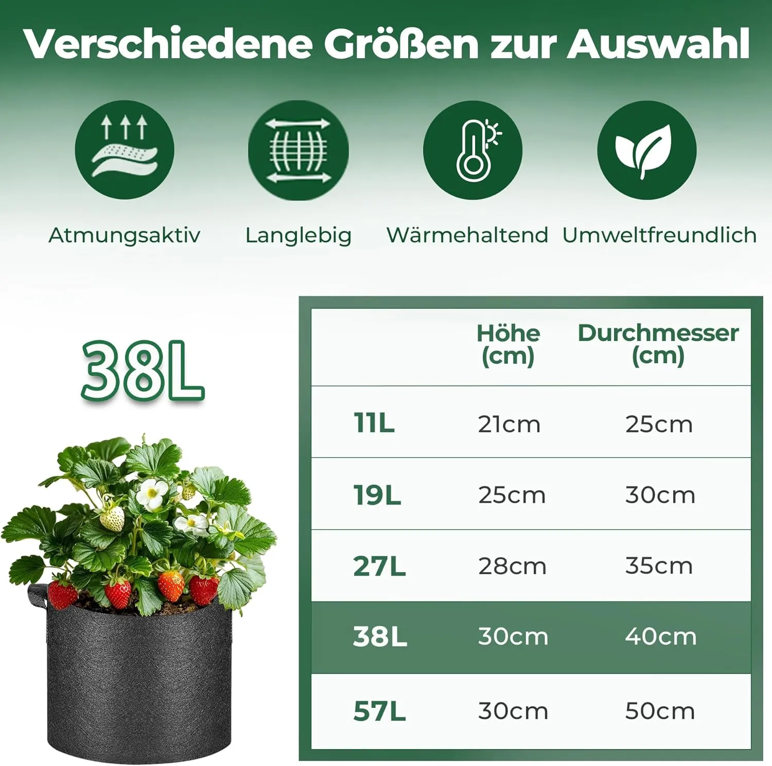 T4U 10 Gallon Grow Bags, Fabric Pots for Plants Potato Planter Grow Garden Bags to Grow Vegetables Tomato Planting Growing Bags Smart Plant Pot Container Gardening for Outdoor, Black Nonwoven (5 Pack)